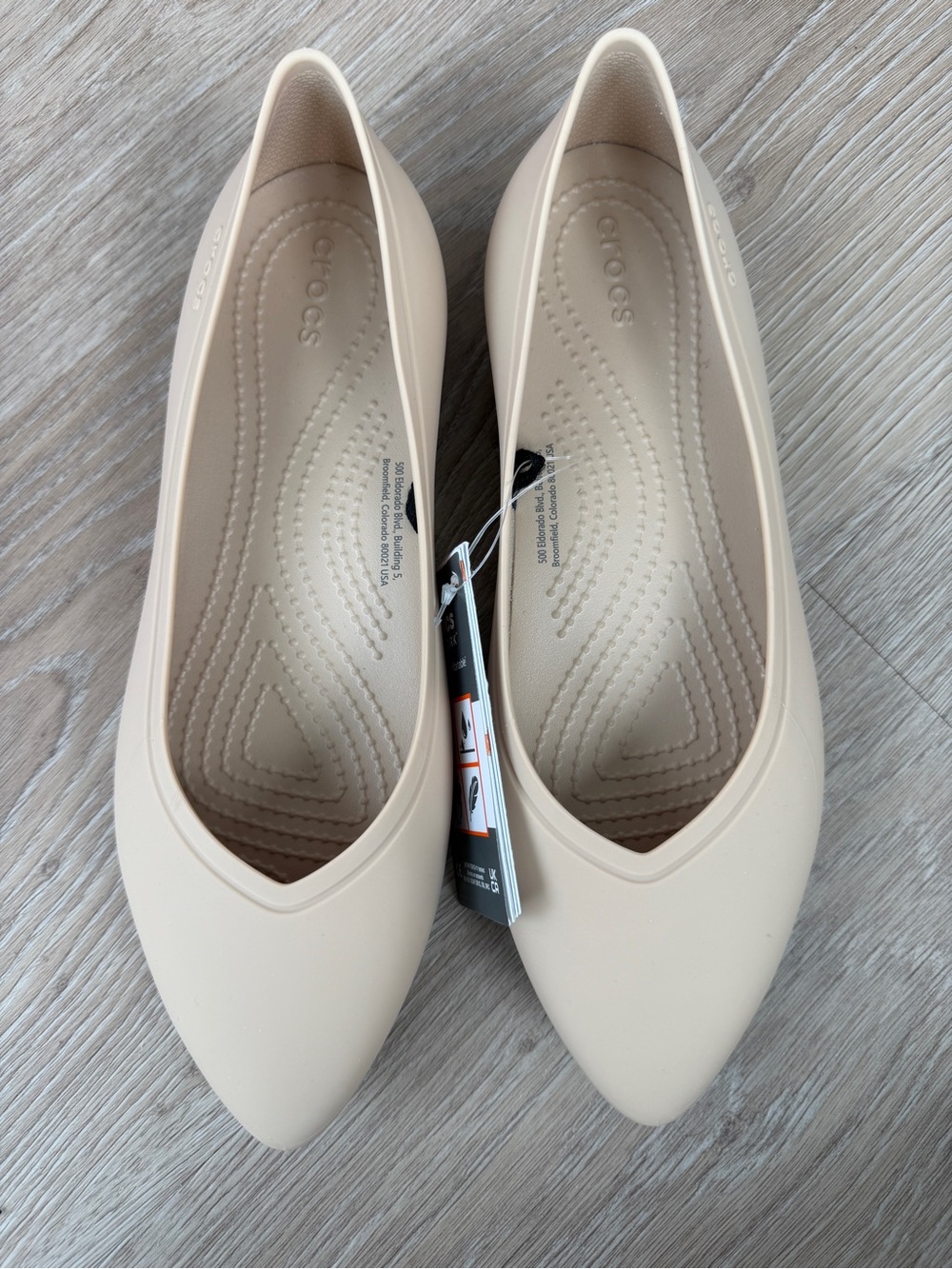 CROCS On The Clock Work Tan Pointed Flat